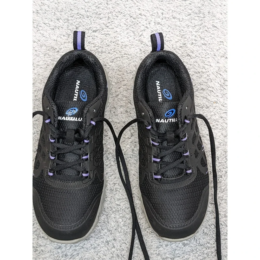 Nautilus Stratus‎ Black & Purple Womens Composite Toe Safety Sneakers Shoes 7W